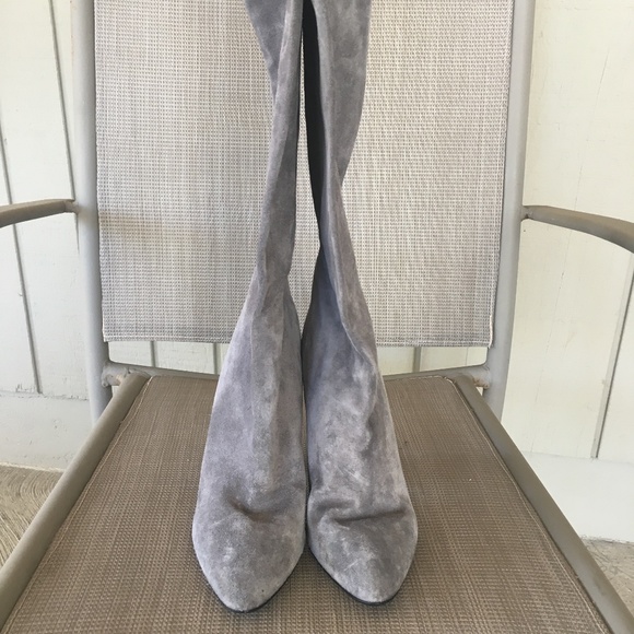 MICHAEL KORS COLLECTION Italy Gray Suede Tall Boots - Picture 6 of 13